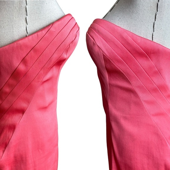 Zac Posen Coral Pink Strapless Sweetheart Fitted Bodycon Cocktail Dress Size 6/8 - Picture 5 of 16